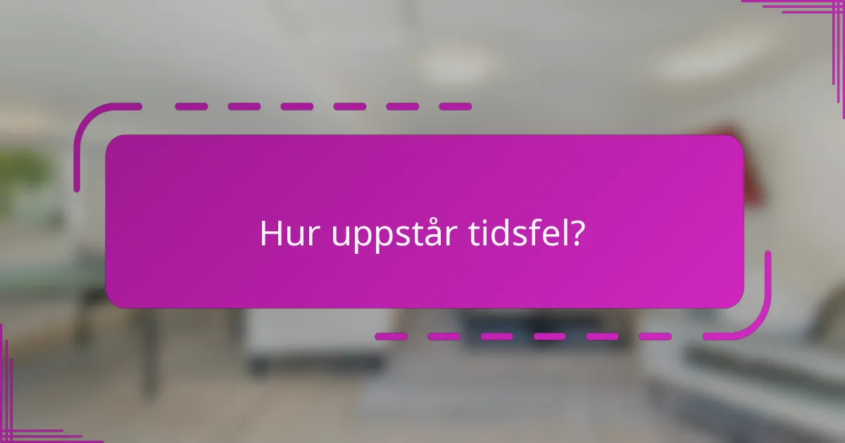 Hur uppstår tidsfel?