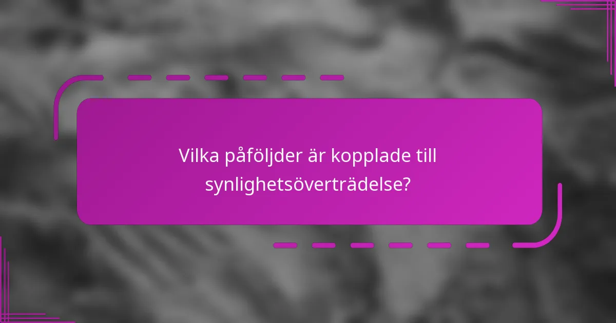 Vilka påföljder är kopplade till synlighetsöverträdelse?