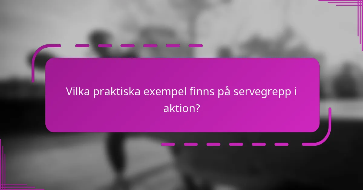 Vilka praktiska exempel finns på servegrepp i aktion?